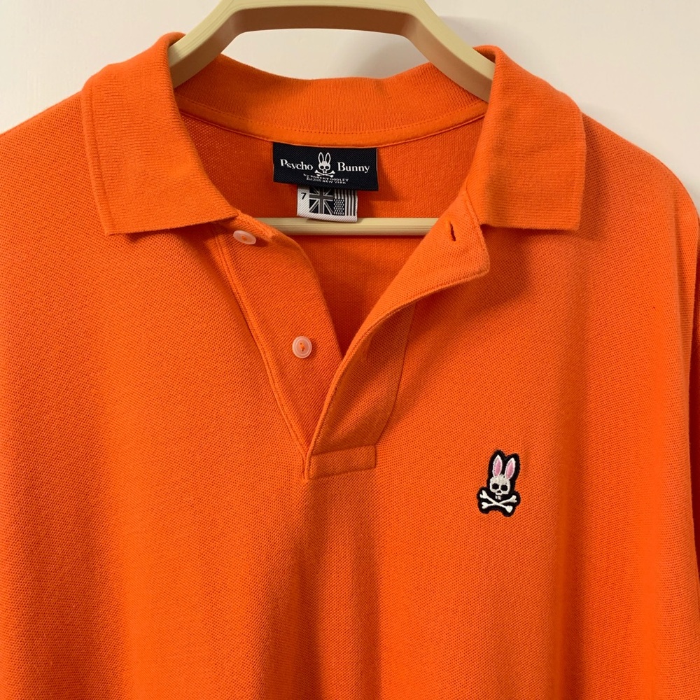 Polo Shirt Psycho Bunny Orange Solid Small Logo